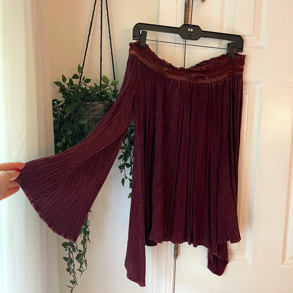 ALTAR'D STATE PURPLE OFF SHOULDER TOP WITH BELL SLEEVE